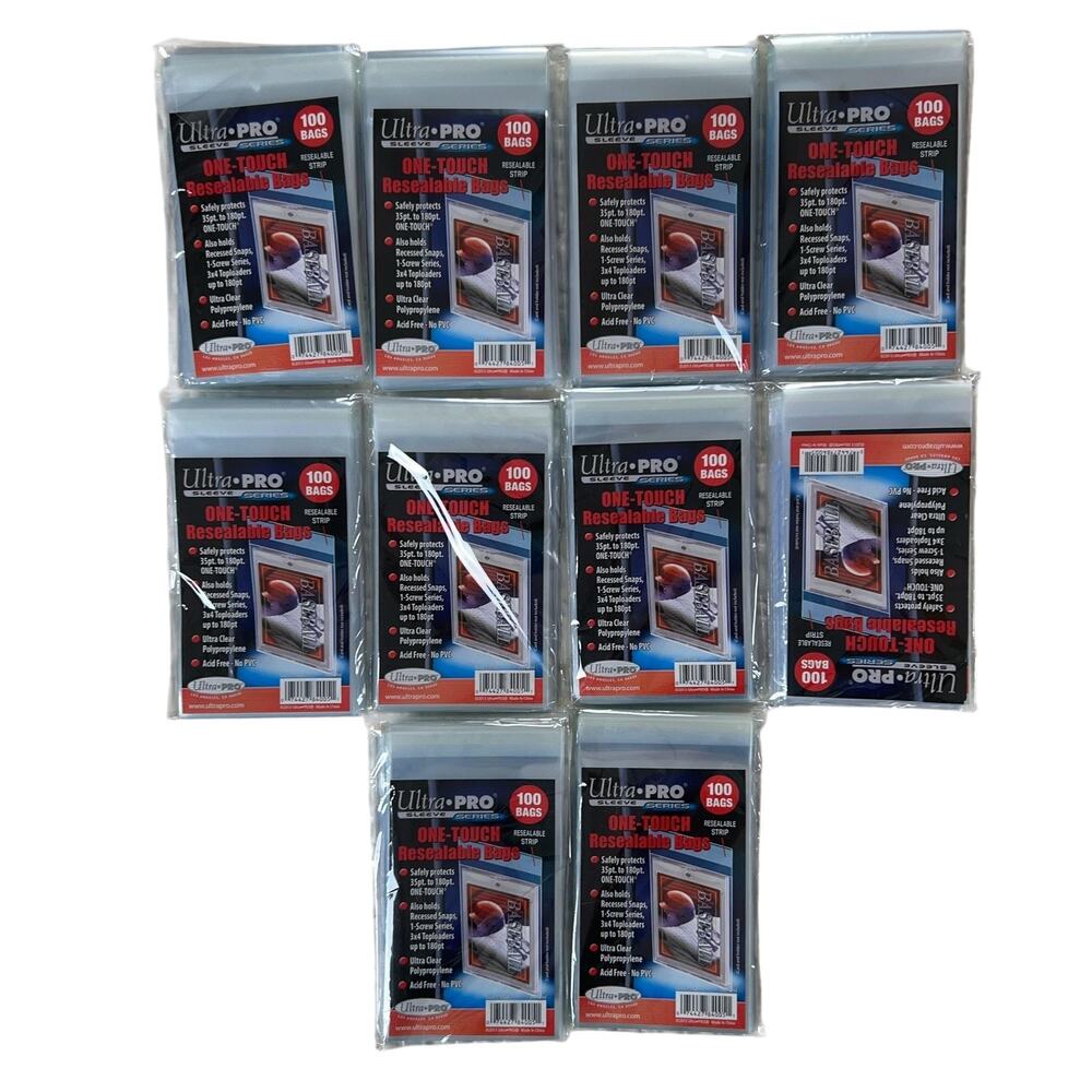 Ultra PRO One-Touch Resealable Bags 100 Bags Standard Clear Plastic Lot